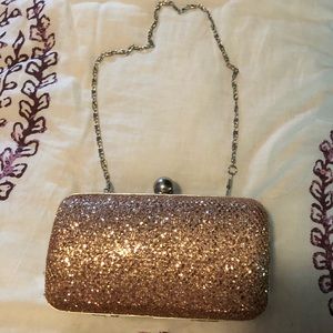Rose Gold Glitter Clutch